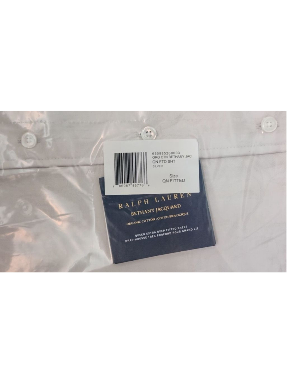 Ralph Lauren Bethany Jacquard Queen Fitted Sheet Organic Cotton Deep Pocket NIP - Picture 2 of 5
